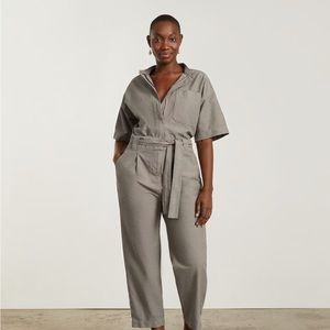 Everlane The Fatigue Short-Sleeve Jumpsuit - Clay